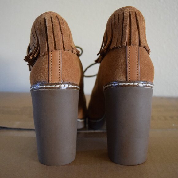 Tory Burch Hilary suede fringe booties, euc Sz. 9 - Picture 4 of 5